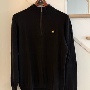 Masters Italian Cashmere Black Quarter-Zip Sweater